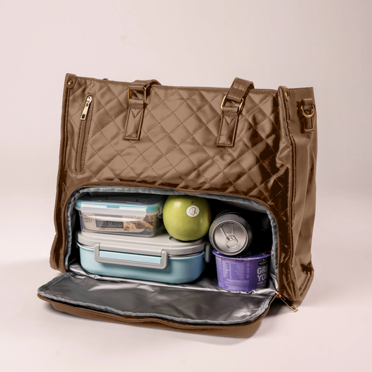 Hera work tote bag insulated lower compartment keeping lunch cold